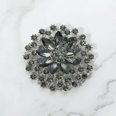 Fashnzfab Vintage Floral Crystal Pin Brooch In Multi