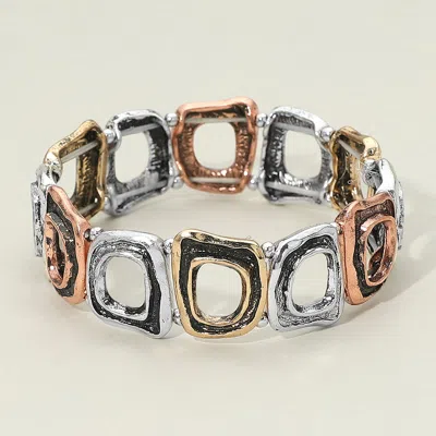 Fashnzfab Vintage Geometric Charm Beaded Stretch Bracelet In Multi