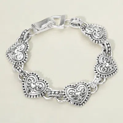 Fashnzfab Vintage Heart Charm Link Magnetic Bracelet In Multi