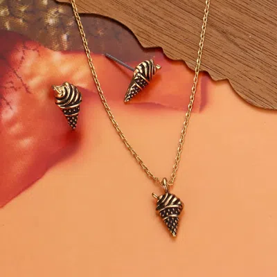 Fashnzfab Vintage Ice Cream Metal Pendant Necklace In Gold