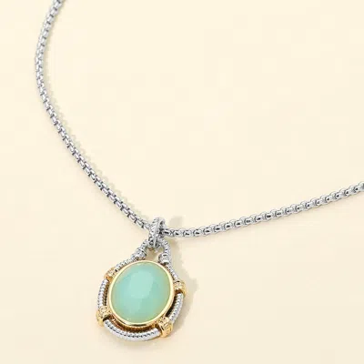 Fashnzfab Vintage Inspired Oval Stone Pendant Necklace In Red