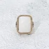 Fashnzfab Vintage Inspired Rectangular Stone Accent Statement Ring In Multi