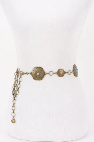 Fashnzfab Vintage Metal Chain Belt In Gold