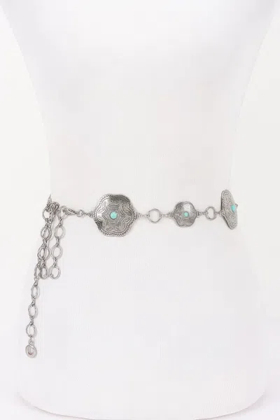 Fashnzfab Vintage Metal Chain Belt In Metallic