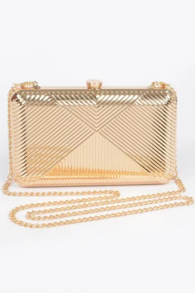 Fashnzfab Vintage Metal Clutch In Gold