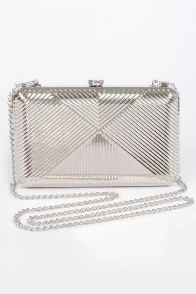 Fashnzfab Vintage Metal Clutch In Silver