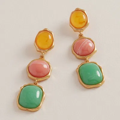 Fashnzfab Vintage Multi Color Stone Drop Earrings