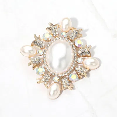 Fashnzfab Vintage Pearl Pin Brooch In Silver