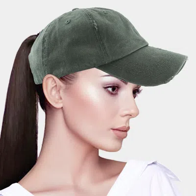 Fashnzfab Vintage Ponytail Baseball Cap In Pink