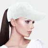 Fashnzfab Vintage Ponytail Baseball Cap In White