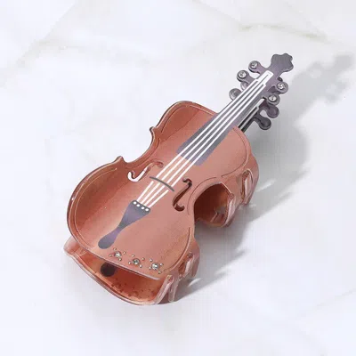 Fashnzfab Violin Hair Claw Clip - Brown