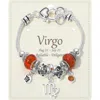 Fashnzfab Virgo - Horoscope Symbol Zodiac Charm Beaded Bracelet Orange In Orange