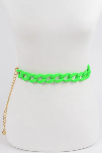Fashnzfab Vivid Color Chain Belt In Metallic