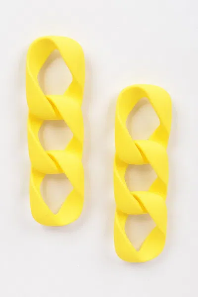 Fashnzfab Vivid Color Chain Earring In Yellow