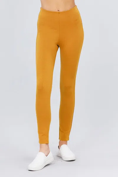Fashnzfab Waist Elastic Band Ponte Pants In Multi