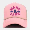 Fashnzfab Wake Lake Mesh Back Trucker Hat In Pink