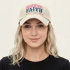 Fashnzfab Walk By Faith Message Patch Vintage Baseball Cap In Sand