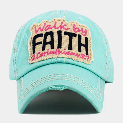 Fashnzfab Walk By Faith Vintage Baseball Cap In Multi