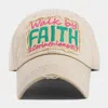 Fashnzfab Walk By Faith Vintage Baseball Cap In Sand