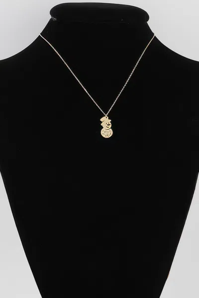 Fashnzfab Warm Wishes Snowman Necklace In Gold
