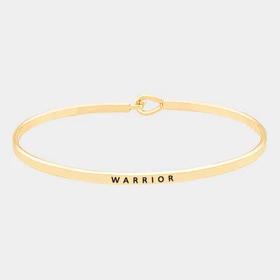 Fashnzfab Warrior Brass Thin Metal Hook Bracelet Gold