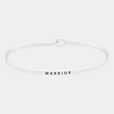 Fashnzfab Warrior Brass Thin Metal Hook Bracelet Rhodium In Multi