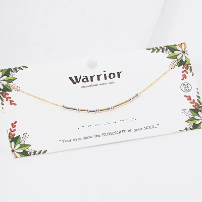 Fashnzfab Warrior Morse Code Pendant Necklace In Multi