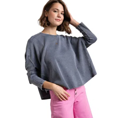 Fashnzfab Washed Thermal Top In Grey