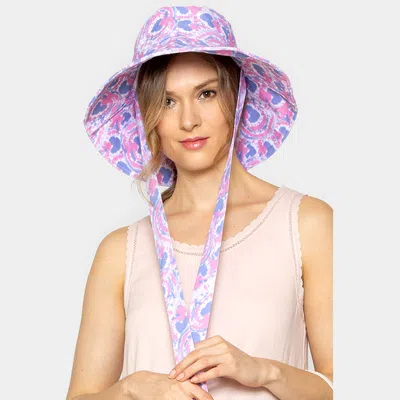 Fashnzfab Watercolored Chin Tie Bucket Hat In Multi