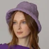 Fashnzfab Wave Padded Puffer Bucket Hat In Purple
