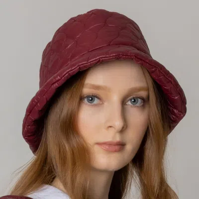 Fashnzfab Wave Padded Puffer Bucket Hat In White