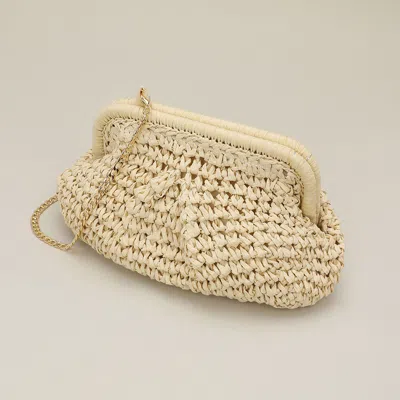 Fashnzfab Weave Dumpling Hand Bag / Clutch / Crossbody Bag In Sand
