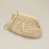 Fashnzfab Weave Dumpling Hand Bag / Clutch / Crossbody Bag In Sand