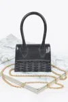 Fashnzfab Weaved Top Handle Clutch In Pattern