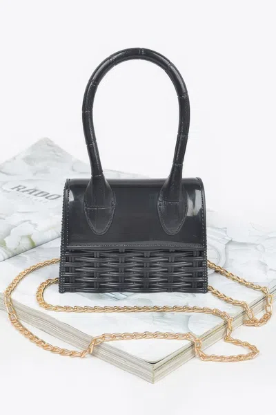 Fashnzfab Weaved Top Handle Clutch In Pattern