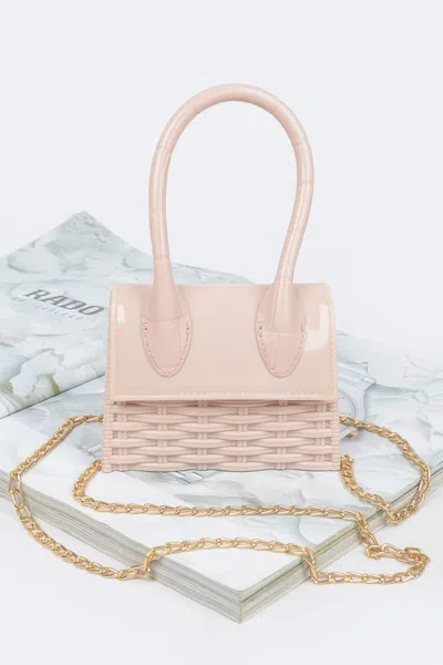 Fashnzfab Weaved Top Handle Clutch In White