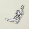 Fashnzfab Western Cowboy Boot Pendant Charm In Silver