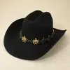 Fashnzfab Western Cross Concho Band Cowboy Fedora Hat In Multi
