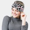 Fashnzfab Western Pattern Knit Headband In Black