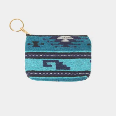 Fashnzfab Western Patterned Coin / Card Purse In Blue