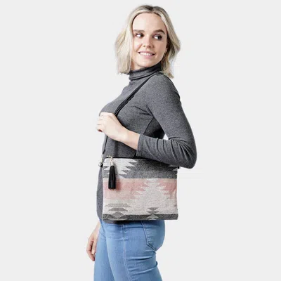 Fashnzfab Western Patterned Crossbody / Clutch Bag In Gray