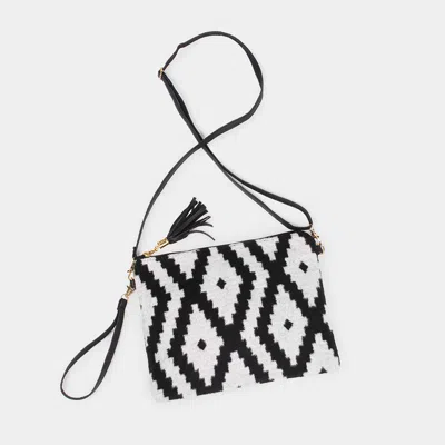 Fashnzfab Western Print Crossbody / Clutch Bag In White