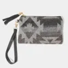Fashnzfab Western Print Wristlet Pouch Bag In Gray
