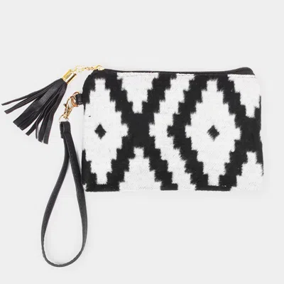 Fashnzfab Western Print Wristlet Pouch Bag In Multi
