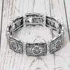 Fashnzfab Western Shotgun Shell Embossed Vintage Stretch Bracelet Silver Burnished In Metallic
