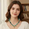 Fashnzfab Western Steer Head Cowboy Boot Horseshoe Cross Heart Charm Station Fabric Bandana Scarf Necklace In Green