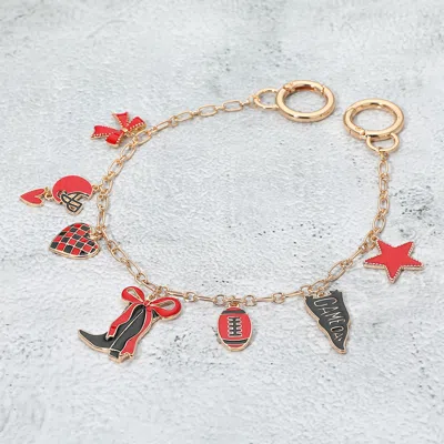 Fashnzfab Western Theme Gameday Football Charm Station Bag Charm In Silver