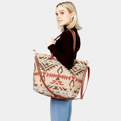 Fashnzfab Western Weekend Tote Bag In Sand