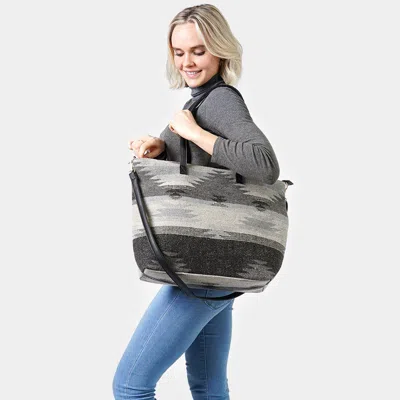 Fashnzfab Western Weekend Tote Bag With Pouch In Black