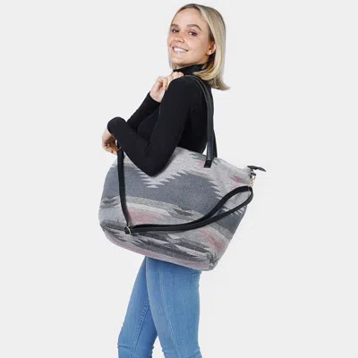 Fashnzfab Western Weekend Tote Bag With Pouch In Gray